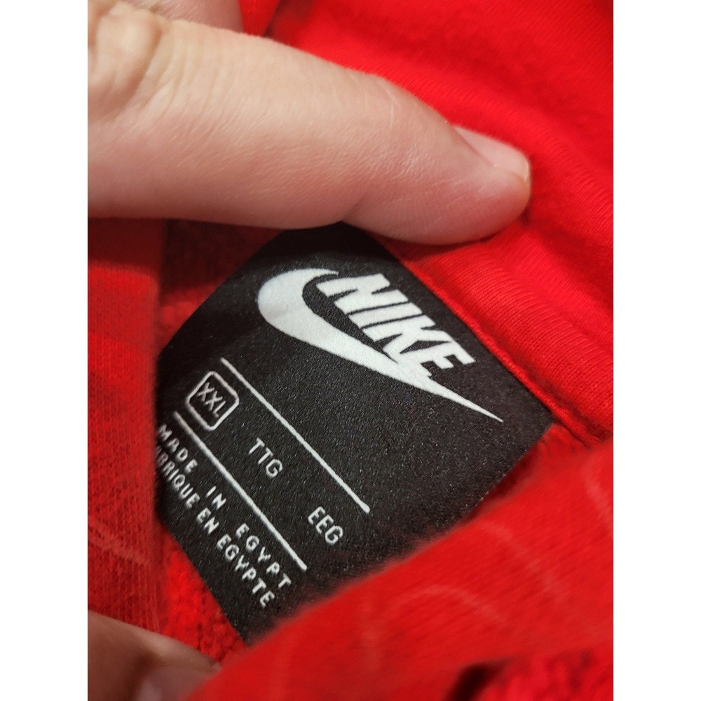 Vintage Nike Center Swoosh Check All Over PRINT Sweatshirt Hoodie Red Size 2XL - Picture 3 of 9